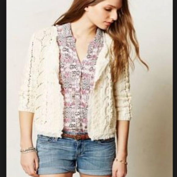 Anthropologie Sweaters - NWOT Anthropologie Knitted and Knotted ivory cardi